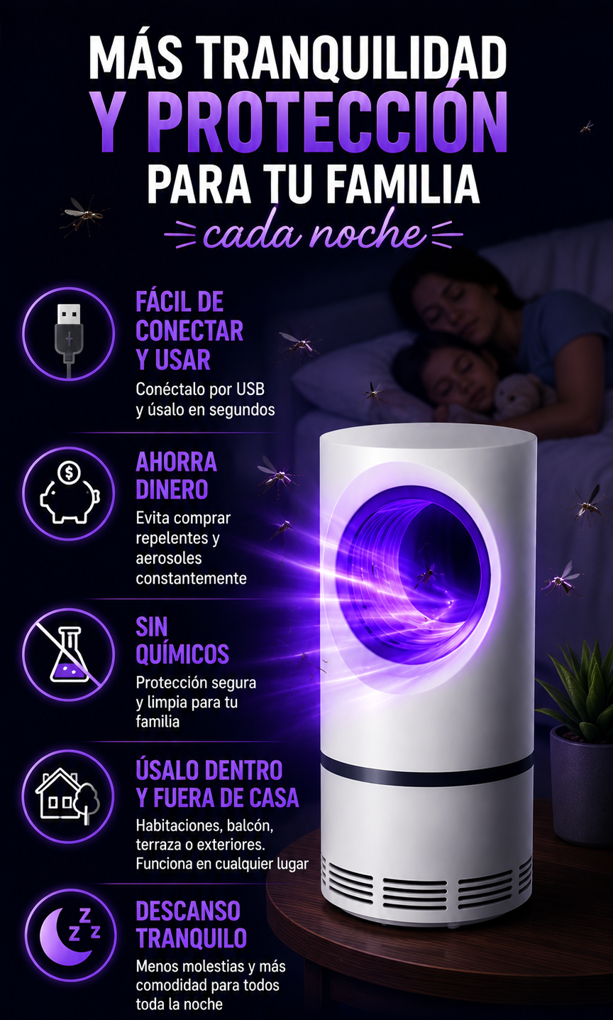 PROMO 2x1 Lampara mata mosquitos MosquiLux