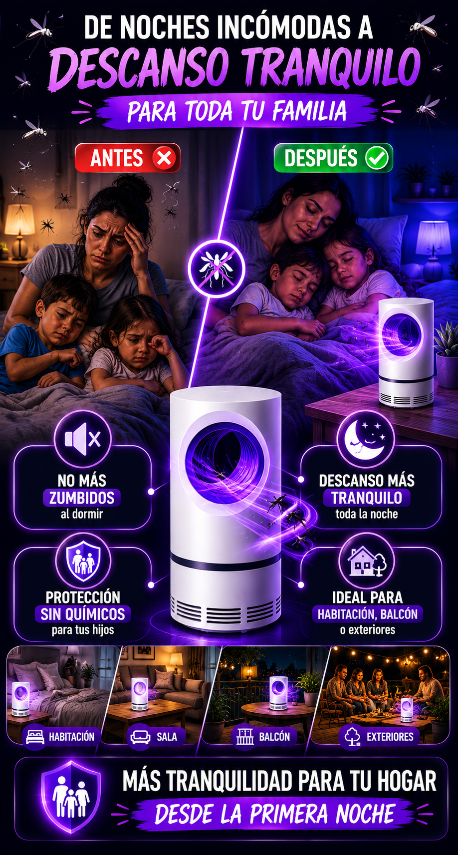 PROMO 2x1 Lampara mata mosquitos MosquiLux
