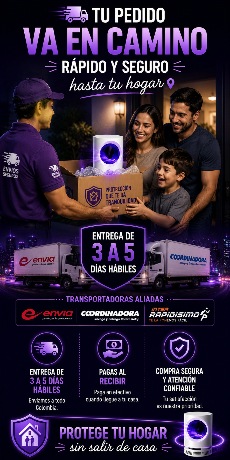 PROMO 2x1 Lampara mata mosquitos MosquiLux